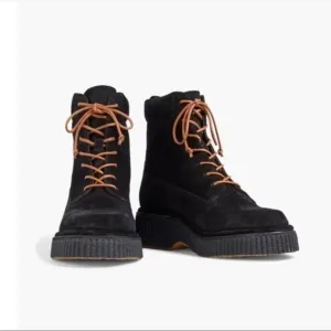 RAG &amp; BONE GOTH SLOANE BLACK COMBAT BOOTS 6