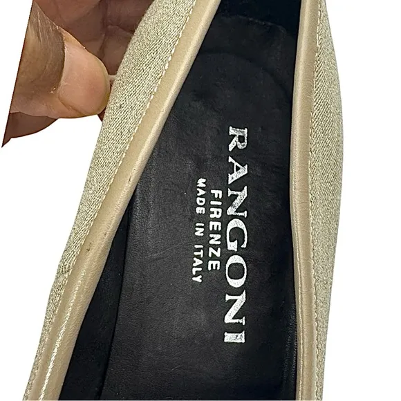 Rangoni Firenze Gray Square Toe Wedge Heel Women’s 7 B Handcrafted In Italy EUC