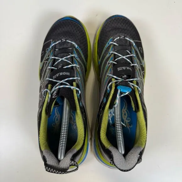 Rare Hoka One One Mens 8.5 Rapa Nui 2 Tarmac Running Shoes Blue Green Gray