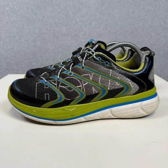 Rare Hoka One One Mens 8.5 Rapa Nui 2 Tarmac Running Shoes Blue Green Gray