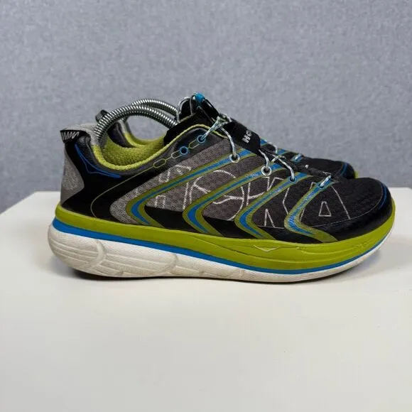 Rare Hoka One One Mens 8.5 Rapa Nui 2 Tarmac Running Shoes Blue Green Gray