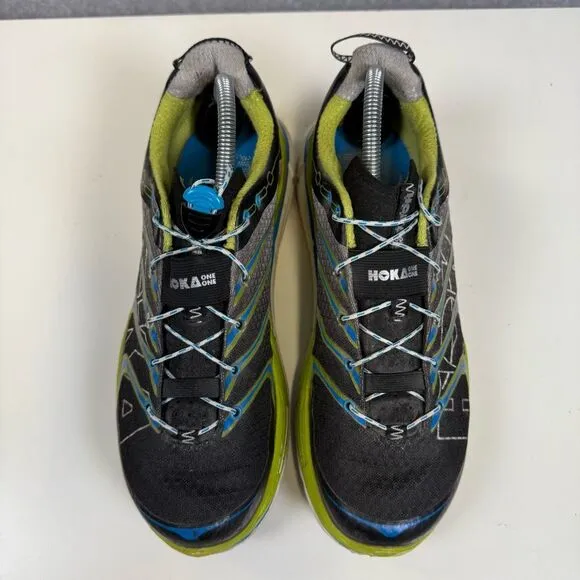 Rare Hoka One One Mens 8.5 Rapa Nui 2 Tarmac Running Shoes Blue Green Gray
