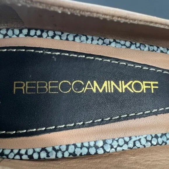 Rebecca Minkoff Platform Vamp Pumps Shoes Heels Size EUR 39.5 US 9.5 Tan Pebbles