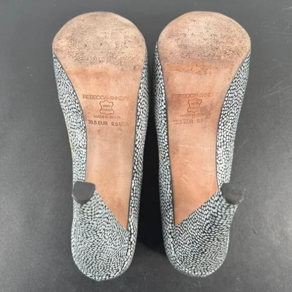 Rebecca Minkoff Platform Vamp Pumps Shoes Heels Size EUR 39.5 US 9.5 Tan Pebbles