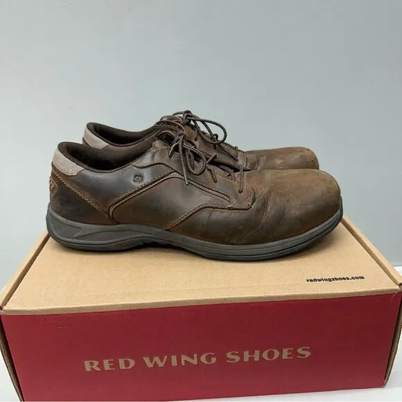 Red Wing comfort pro safety toe lace up brown leather work shoes men's 12 6708