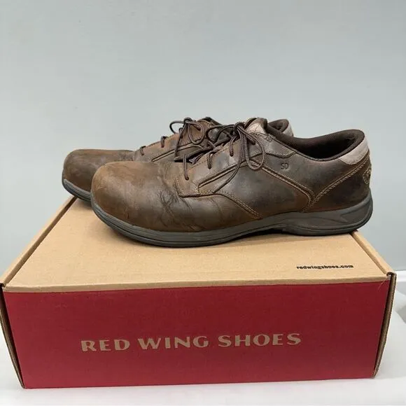Red Wing comfort pro safety toe lace up brown leather work shoes men's 12 6708