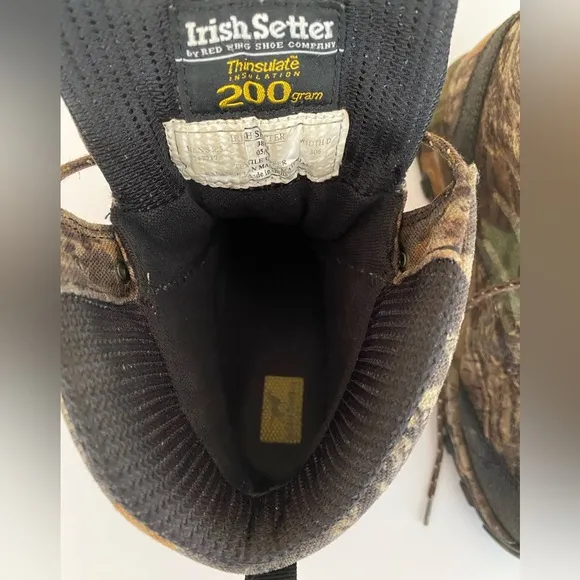 RED WING Men’s 9.5 Boots Irish Setter Camo 200G Thinsulate Waterproof Hunting