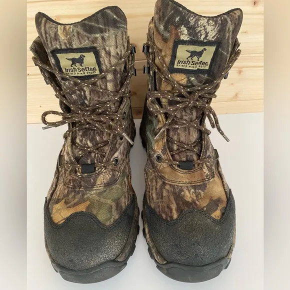 RED WING Men’s 9.5 Boots Irish Setter Camo 200G Thinsulate Waterproof Hunting
