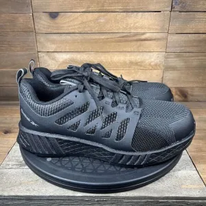 Reebok Fusion Flexweave Womens Size 9 M Black Comp Toe Lace Up Work Shoes