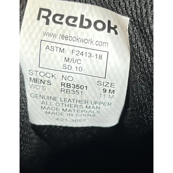 Reebok Guide 3.0 Work Steel Toe Shoes Cross Trainer Mens Size‎ 9M Black RB3501