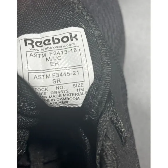 Reebok NIB Men's Astroride Strike Athletic Work Shoes in Black Size‎ 11M.