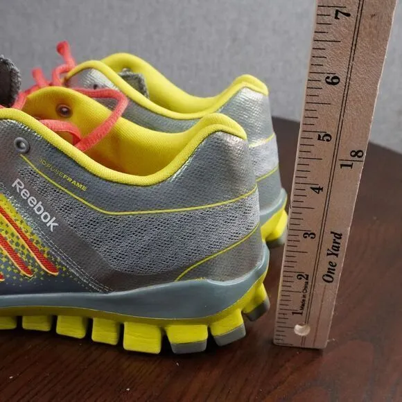Reebok RealFlex 3D Women's 11 Running Shoes Gray Yellow  Trainer Sneakers V45962