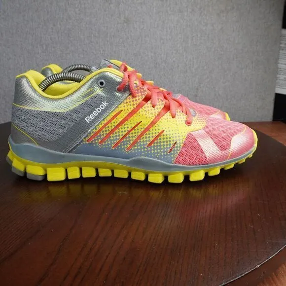 Reebok RealFlex 3D Women's 11 Running Shoes Gray Yellow  Trainer Sneakers V45962