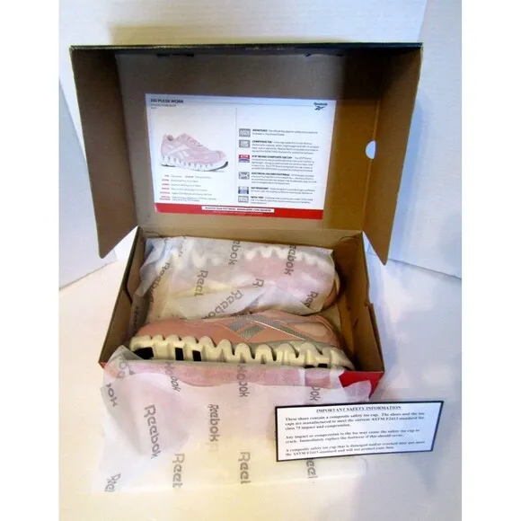 Reebok Work Zig Pulse Pink Sneakers Athletic Work Shoes EH Comp Toe Size 12M NIB