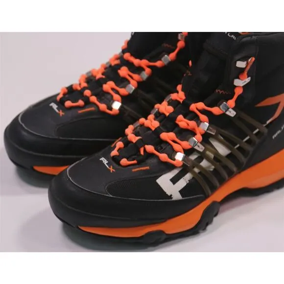 RLX Ralph Lauren X Abridge Ranger Hiking Boots Black Orange Men's US 9
