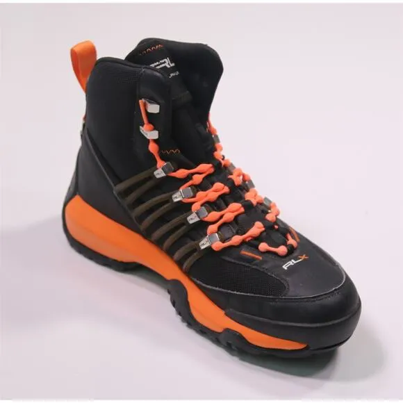 RLX Ralph Lauren X Abridge Ranger Hiking Boots Black Orange Men's US 9