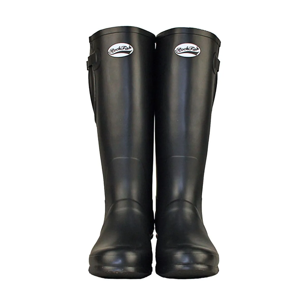 Rockfish Black Women's Neoprene Lined Tall Adjustable Matt Wellingtons - UK 3 / Euro 36