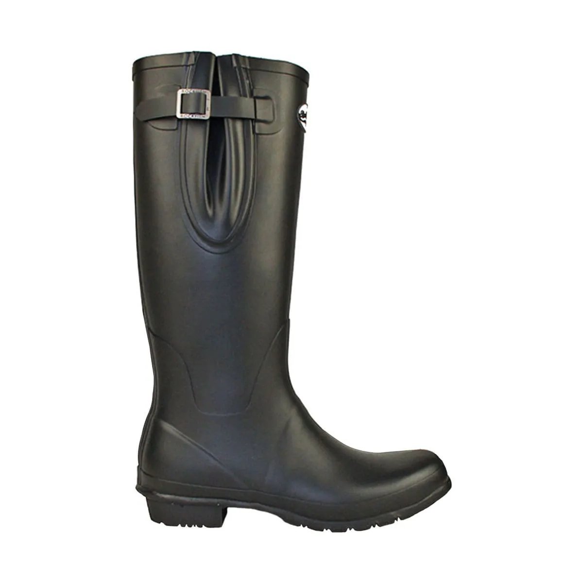 Rockfish Black Women's Neoprene Lined Tall Adjustable Matt Wellingtons - UK 3 / Euro 36