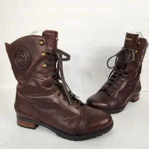 Rockport Lace Up Waterproof Boots Womens Size 7.5 Brown Leather  goth grunge
