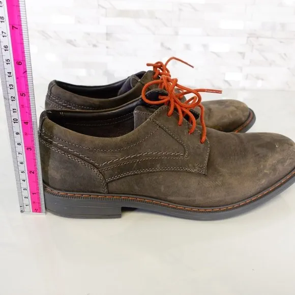 Rockport Shoes Mens 8 Leather Brown Oxford Lace Up Dress Casual‎ Trutech Work