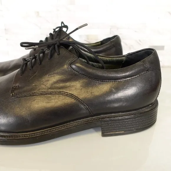 Rockport Shoes Mens Leather Size 11 Black Lace Up Derby Dress Casual Work WIDE