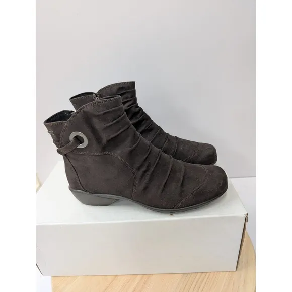 Romika Josef Seibel Citytex Waterproof Suede Ankle Boots Brown Womens 37 6-6.5
