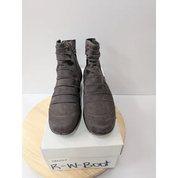 Romika Josef Seibel Citytex Waterproof Suede Ankle Boots Brown Womens 37 6-6.5