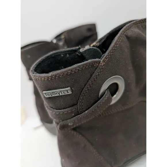 Romika Josef Seibel Citytex Waterproof Suede Ankle Boots Brown Womens 37 6-6.5