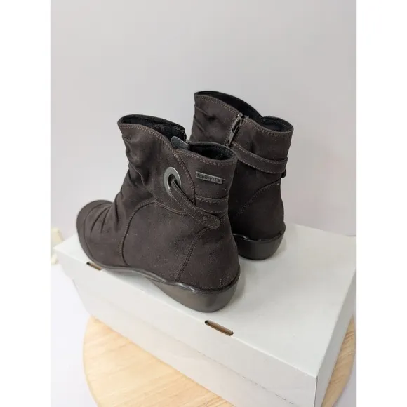 Romika Josef Seibel Citytex Waterproof Suede Ankle Boots Brown Womens 37 6-6.5