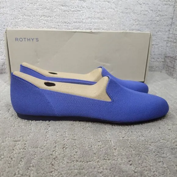 Rothy's The Loafer Cornflower Blue Slip On Round Toe Shoes Womens Size US 9,10