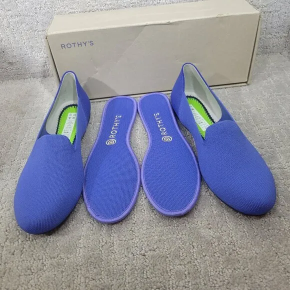 Rothy's The Loafer Cornflower Blue Slip On Round Toe Shoes Womens Size US 9,10