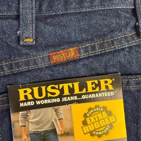 Rustler‎ Regular Fit Jeans Straight Leg Heavyweight Denim Blue 36x36 NWT
