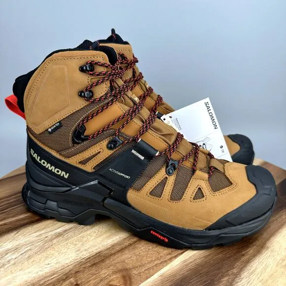 Salomon Quest 4 GTX Gore-Tex Men's 10.5 Waterproof Brown Leather Hiking Boots
