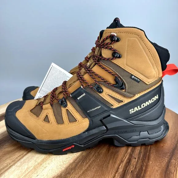 Salomon Quest 4 GTX Gore-Tex Men's 10.5 Waterproof Brown Leather Hiking Boots