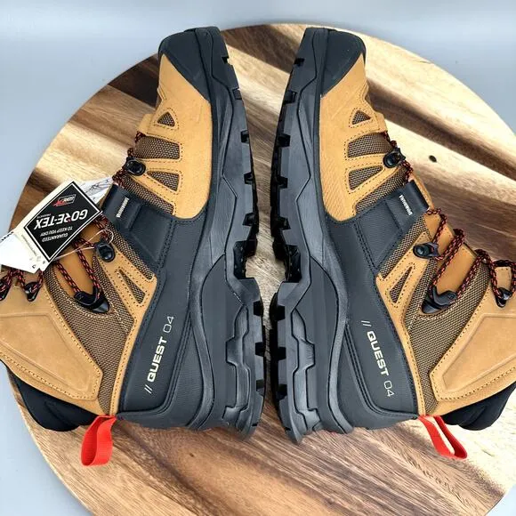 Salomon Quest 4 GTX Gore-Tex Men's 10.5 Waterproof Brown Leather Hiking Boots