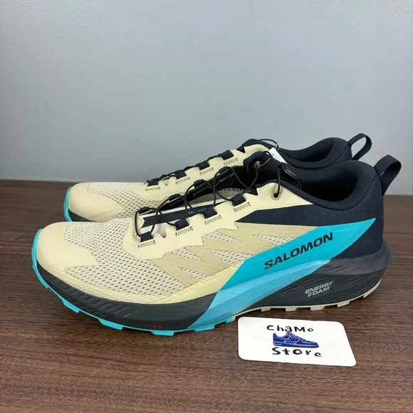 Salomon Sense Ride 5 Peacock Blue Athletic Running Shoes Sneakers Men’s Sz 13