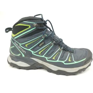 Salomon X Ultra 2 Mid GTX Size 8.5 Women Boots Blue Gore-Tex Waterproof Hiking