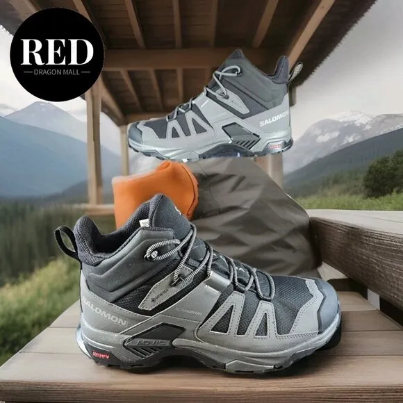 Salomon X Ultra 4 Mid Gore-Tex Hiking Boots Black Magnet L41383400 - Men's 10.5