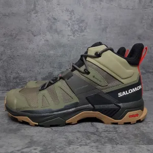 SALOMON X Ultra 4 Mid GTX Gore Tex Hiking Trail Boots Mens Size 10 Green Black