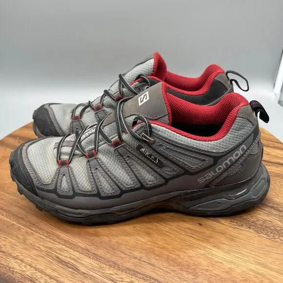 Salomon X Ultra Prime CS Shoes Mens Size 8 Gray Waterproof Hiking Comfort Trail