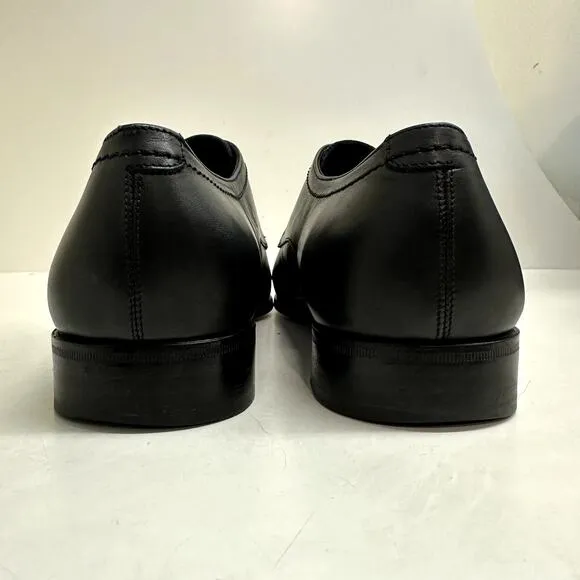 Salvatore Ferragamo Black Leather Cap Toe Derby Elongated Chiseled Toe Size 11