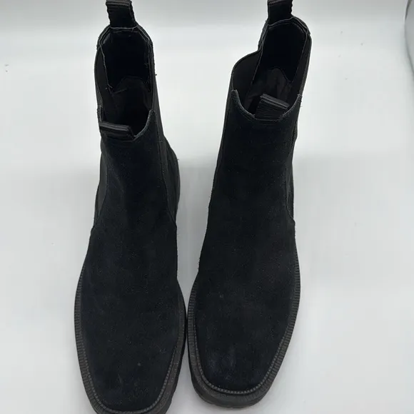 Sam Edelman Laguna Waterproof Lug Sole Chelsea Boots Black Suede Size 9