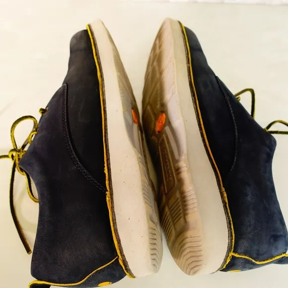 Samuel Hubbard Shoes Leather 9.5 Sneakers Blue Lace Up Casual Work Navy