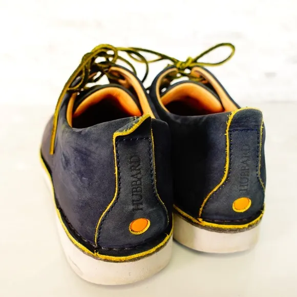 Samuel Hubbard Shoes Leather 9.5 Sneakers Blue Lace Up Casual Work Navy
