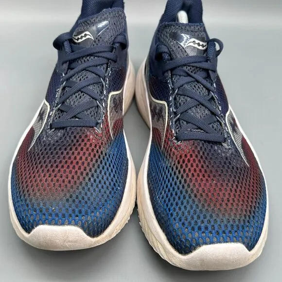 Saucony Kinvara 14 Men's 10.5 Blue Running Athletic Sneakers Lace Up Low Top