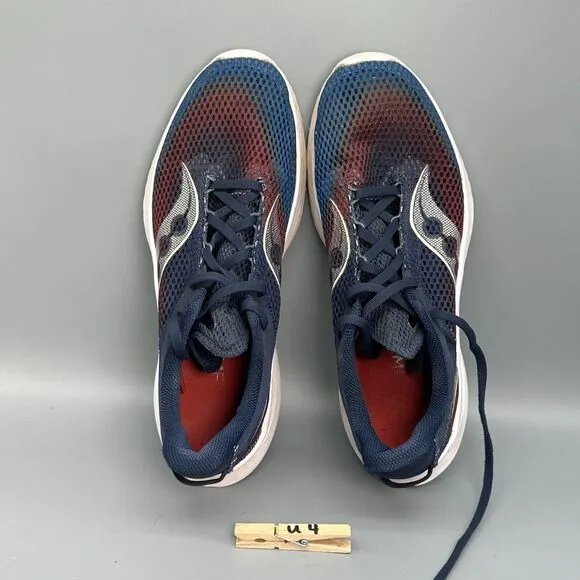 Saucony Kinvara 14 Men's 10.5 Blue Running Athletic Sneakers Lace Up Low Top