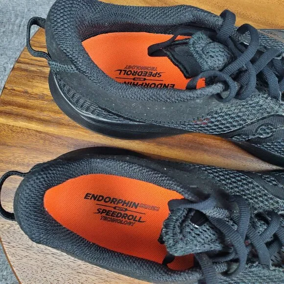 Saucony Kinvara 14 Shoes Men's 10.5 Triple Black Running Athletic Sneakers