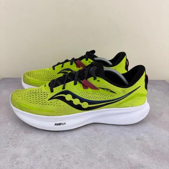 Saucony Mens Ride 15 S20729-25 Yellow Running Shoes Sneakers Size 12 READ