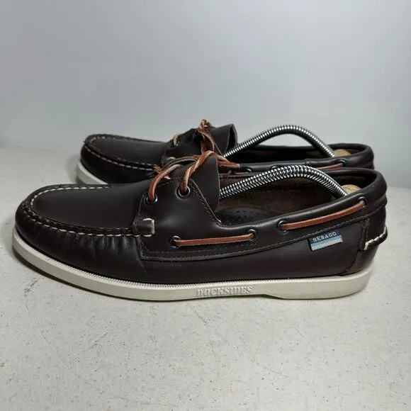 Sebago Docksides Brown Leather Low Top Casual Boat Shoes Men’s 8,5
