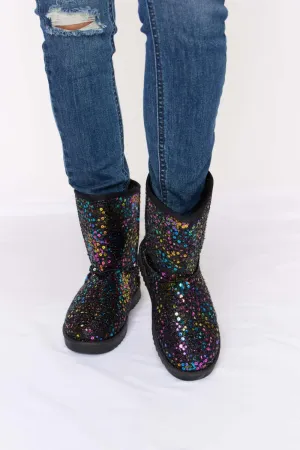 Sequin Thermal Flat Boots – Shine Bright, Stay Warm